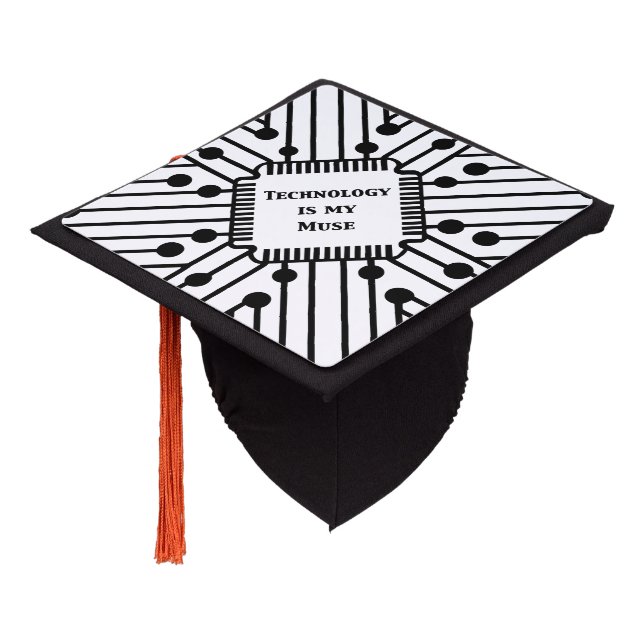Technology is My Muse Graduation Cap Topper (Angled)