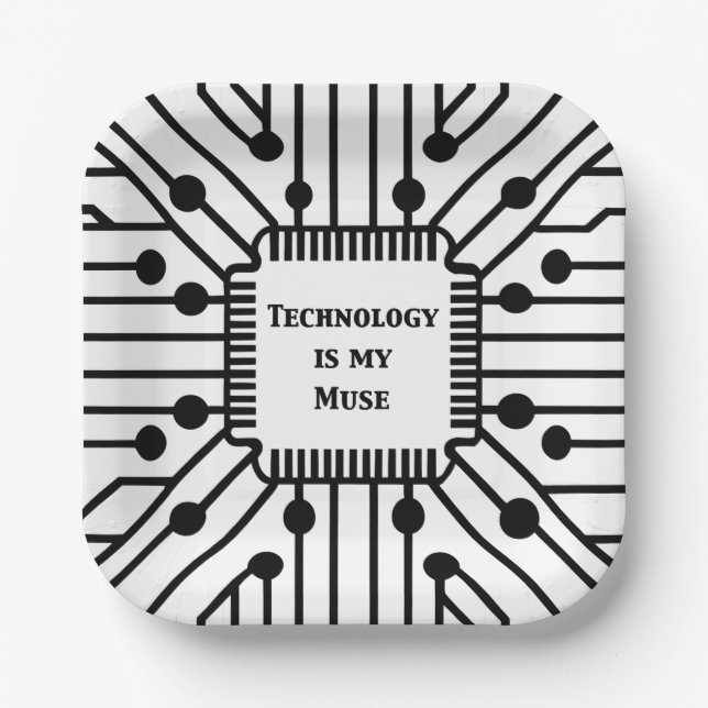 Technology is My Muse Paper Plates (Front)