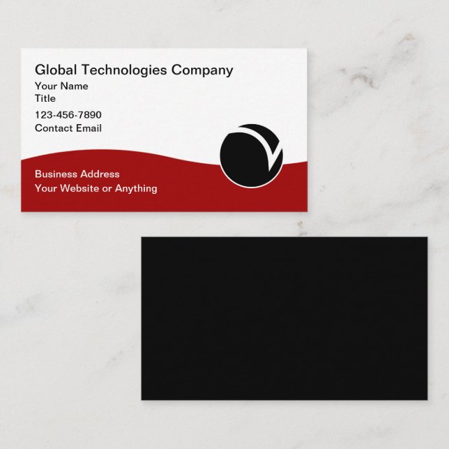 Technology Logo Unique Business Cards  (Front/Back)