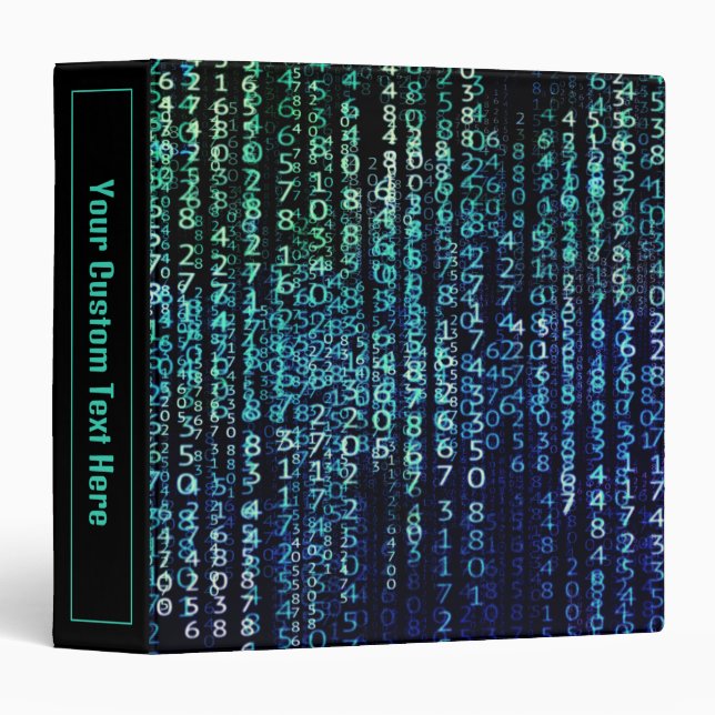 Technology Matrix Binary Code  3 Ring Binder (Front/Spine)