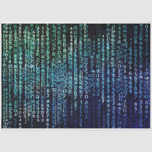 Technology Matrix Binary Code  Decoupage Tissue Paper (Front)