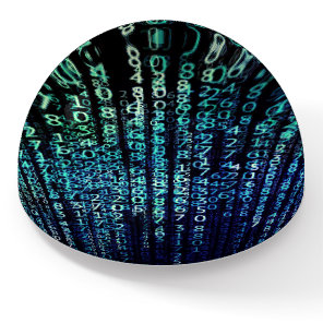 Technology Matrix Binary Code Paperweight