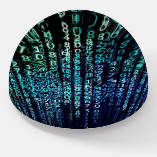 Technology Matrix Binary Code Paperweight