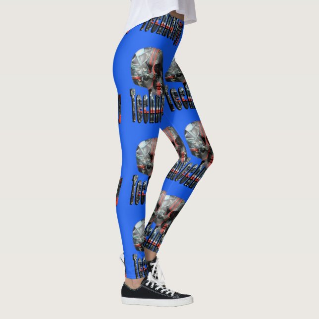 Technology Minded Skull Logo, Leggings (Right)