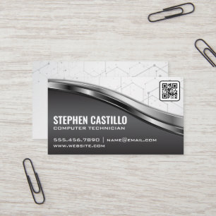 Technology   Modern   QR Code Business Card