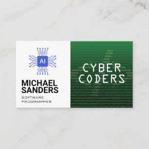 Technology Programmer Binary Code Ai Tech Business Card