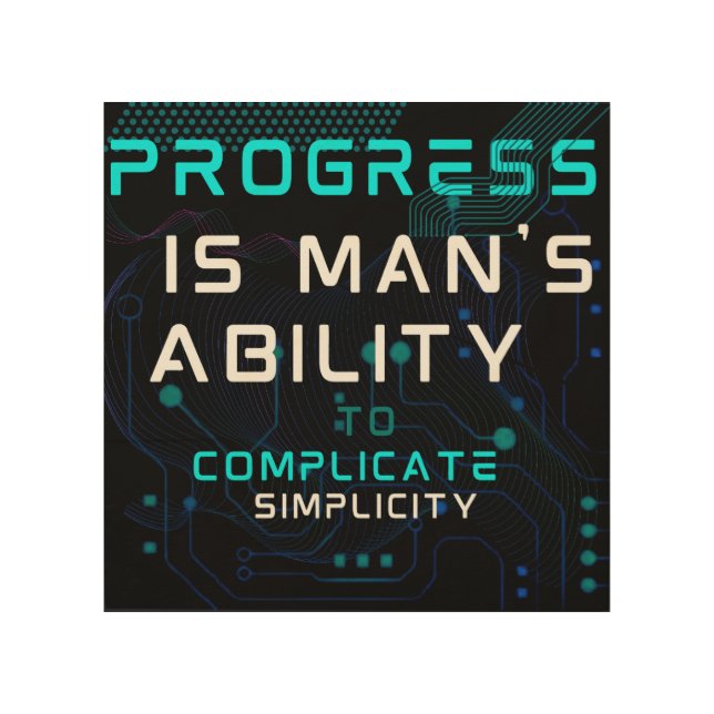 technology tech Progress  Wood Wall Art (Front)