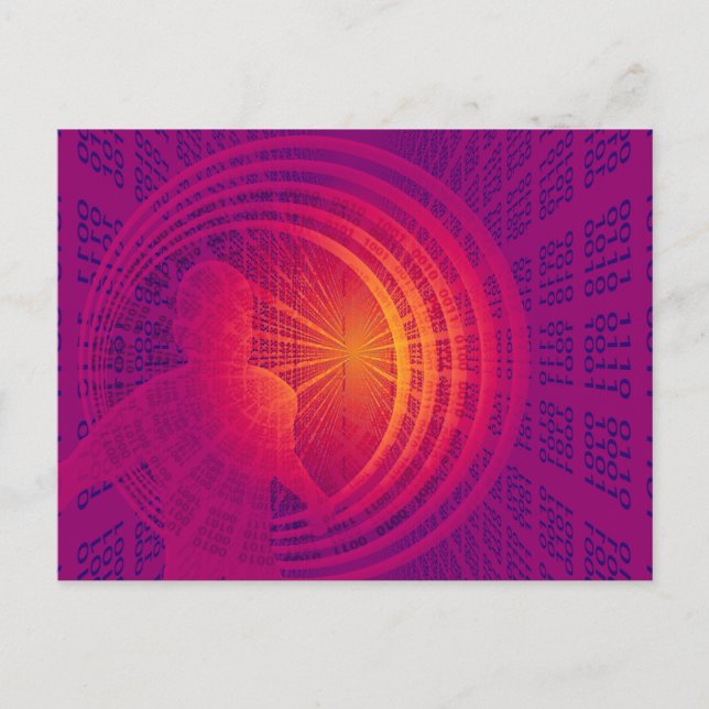 Technology Themed Binary Code Postcard (Front)