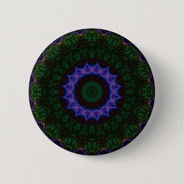 Technomancy Black Abstract Mandala Button (Front)