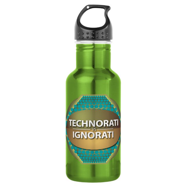 Technorati vs Ignorati Stainless Steel Water Bottle (Front)