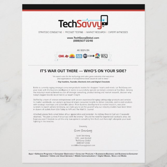 TechSavvy Ad Page (Front)