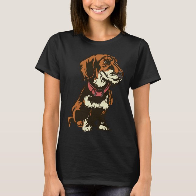 Teckel Dachshund Motif T-Shirt (Front)