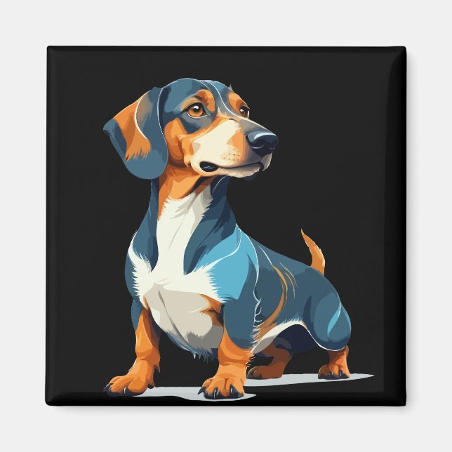 Teckel Vector Art with Vibrant Colors Magnet (Front)