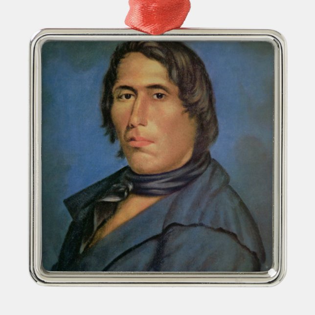 Tecumseh (1768-1813) (oil on canvas) metal ornament (Front)