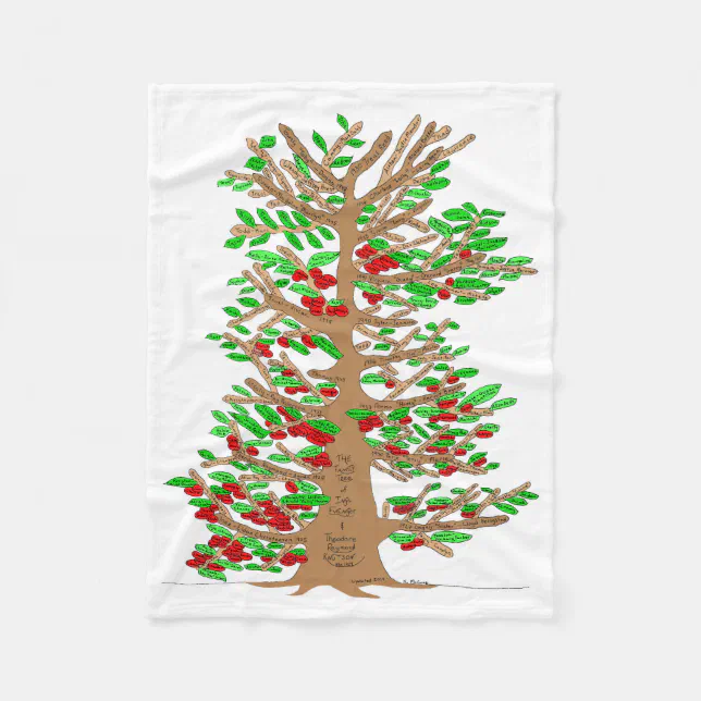 Ted and Inga Knutson Family Tree Fleece Blanket Zazzle