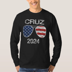 Ted Cruz 2024 Vintage American USA Flag Sunglasses T-Shirt