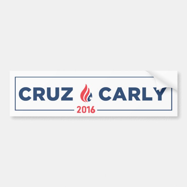 Ted Cruz Carly Fiorina Bumper Sticker White (Front)