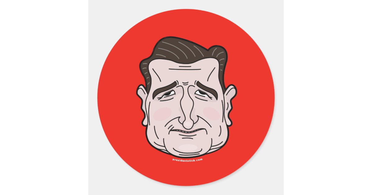 Ted Cruz Cartoon Face Sticker Zazzle Com