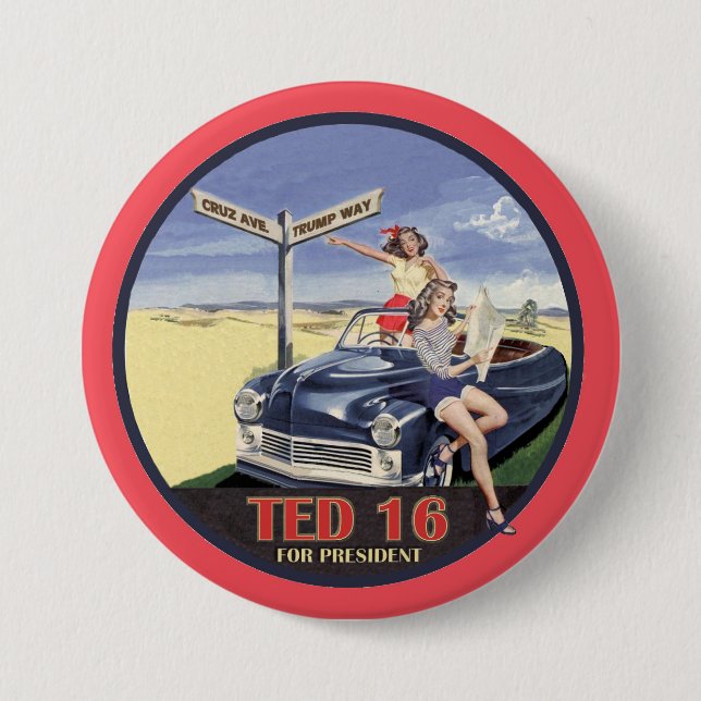 Ted Cruz for President 2016 Pinback Button (Front)
