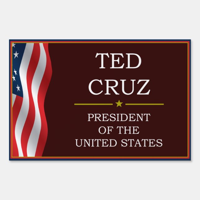 Ted Cruz for President V3 Yard Lawn Sign (Back)