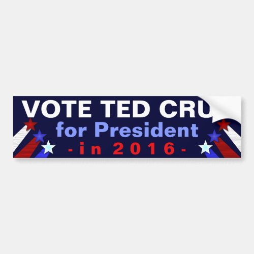 Ted Cruz President 2016 Election Republican Bumper Sticker