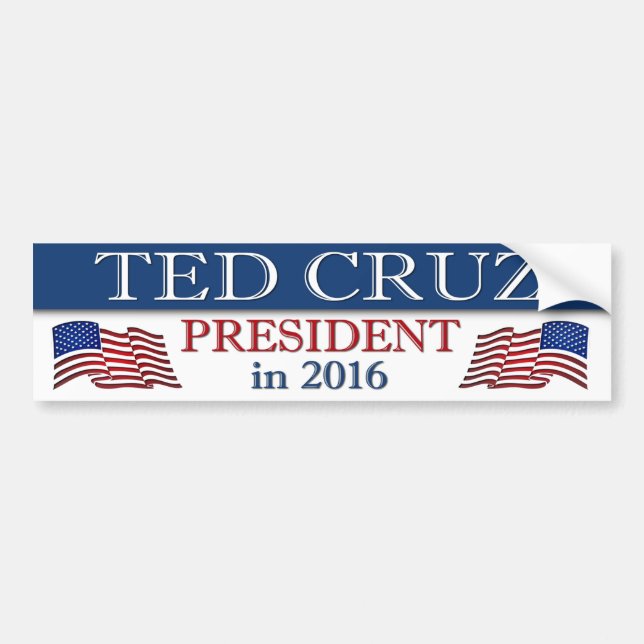 Ted Cruz President 2016 Patriotic Bumper Sticker (Front)