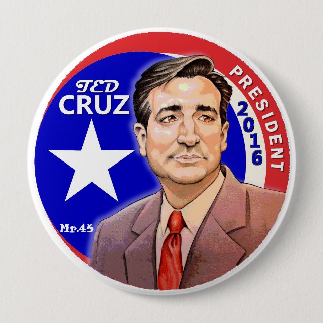 Ted Cruz President 2016 Pinback Button (Front)