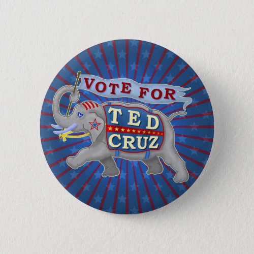 Ted Cruz President 2016 Republican Elephant Pinback Button