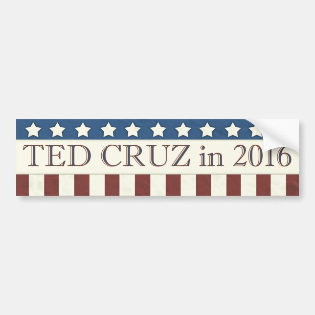 Ted Cruz President 2016 Stars Stripes Bumper Sticker (Front)