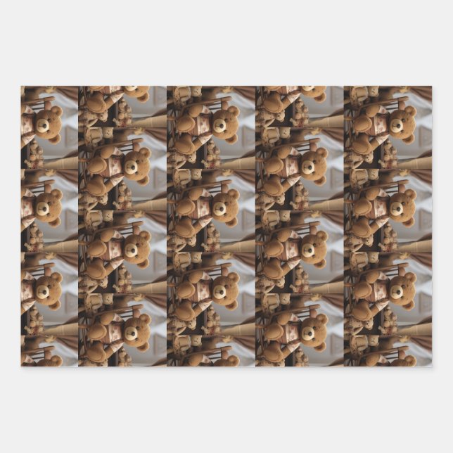 Ted. E. Bear Wrapping Paper Sheets (Front)