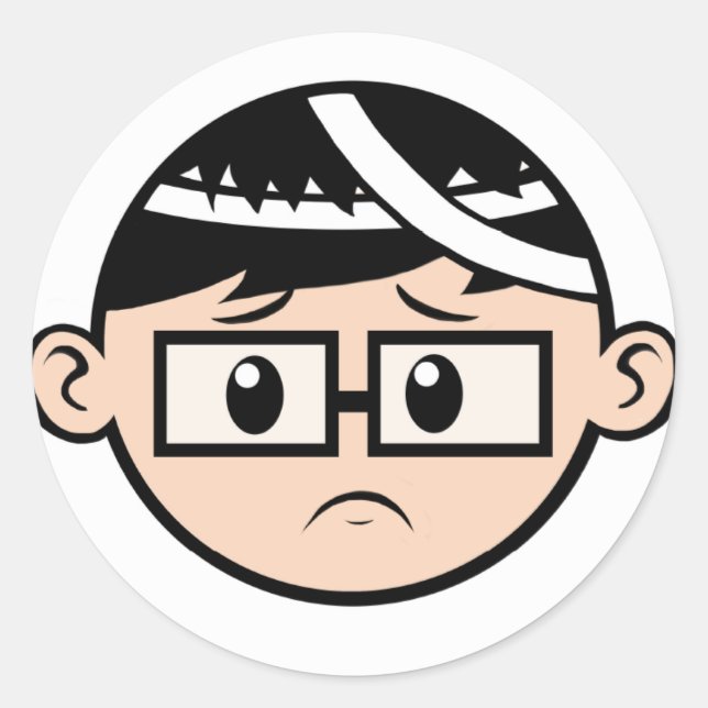 Ted is Sad Classic Round Sticker (Front)