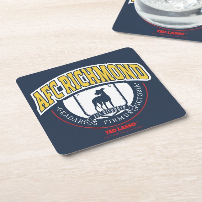 Ted Lasso | AFC Richmond Athletic Circle Badge Square Paper Coaster (Angled)