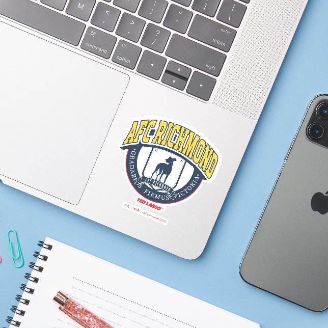 Ted Lasso | AFC Richmond Athletic Circle Badge Sticker (Laptop w/ iPhone)