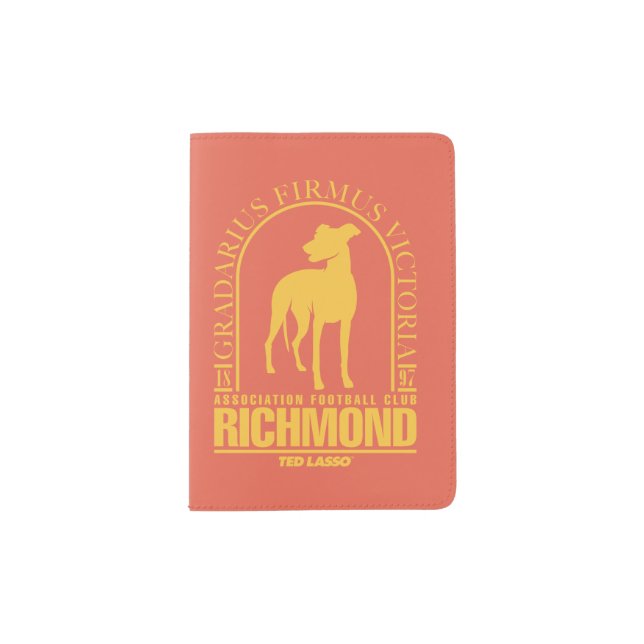 Ted Lasso | AFC Richmond Gold Arched Logo Passport Holder (Front)