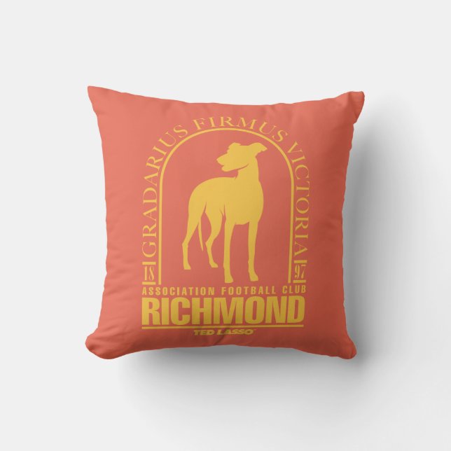Ted Lasso | AFC Richmond Gold Arched Logo Throw Pillow (Front)