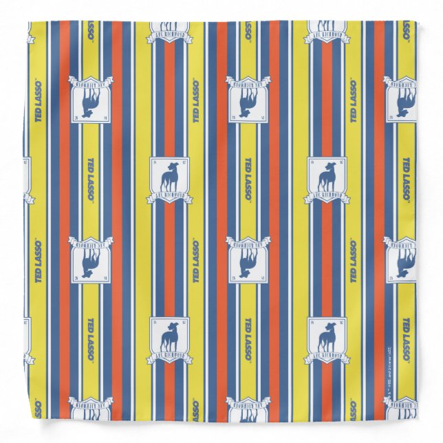 Ted Lasso | AFC Richmond Logo Stripe Pattern Bandana (Front)
