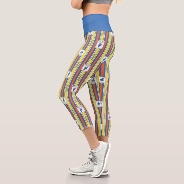 Ted Lasso | AFC Richmond Logo Stripe Pattern Capri Leggings (Left)