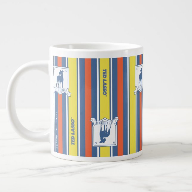 Ted Lasso | AFC Richmond Logo Stripe Pattern Giant Coffee Mug (Left)