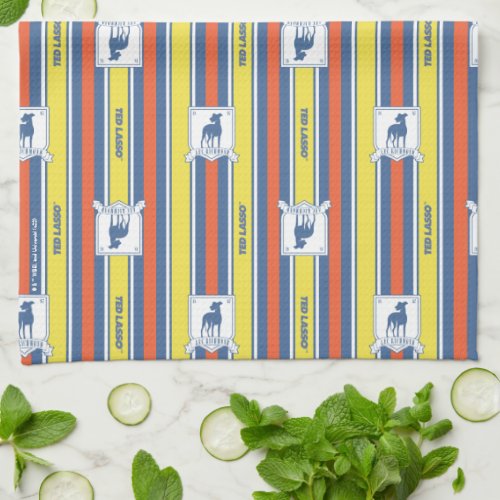 Ted Lasso  AFC Richmond Logo Stripe Pattern Kitchen Towel