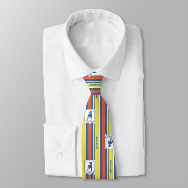 Ted Lasso | AFC Richmond Logo Stripe Pattern Neck Tie (Tied)