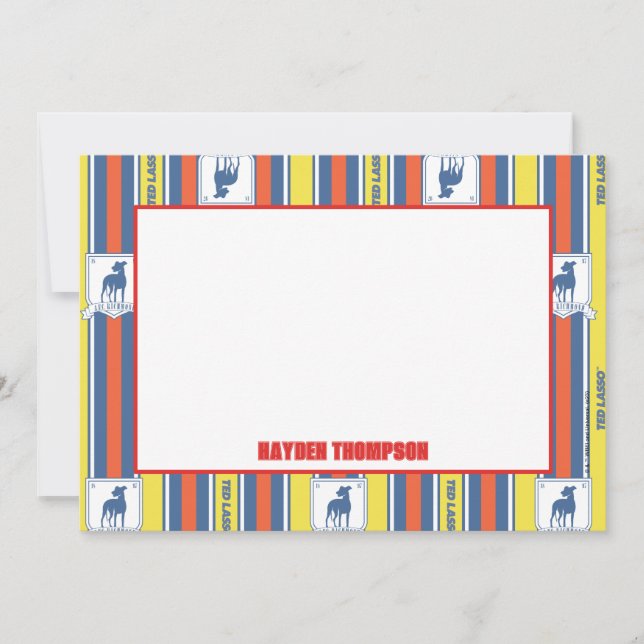 Ted Lasso | AFC Richmond Logo Stripe Pattern Note Card (Front)
