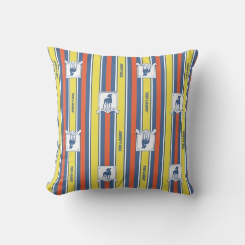 Ted Lasso  AFC Richmond Logo Stripe Pattern Throw Pillow