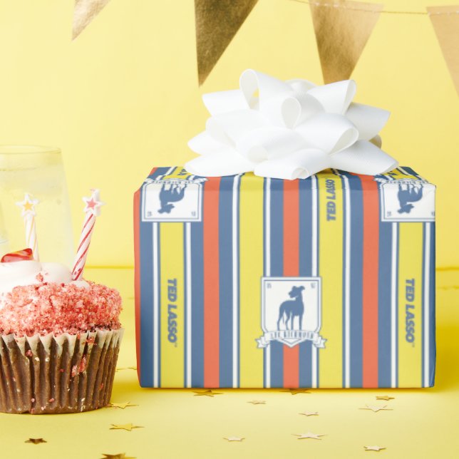 Ted Lasso | AFC Richmond Logo Stripe Pattern Wrapping Paper (Birthday Party)