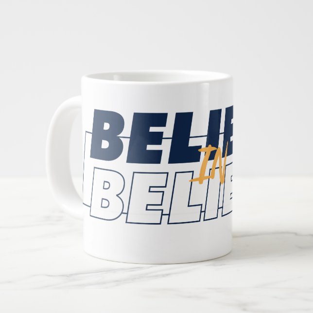 Ted Lasso | Believe in Believe Giant Coffee Mug (Front Left)