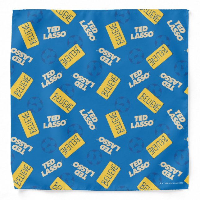 Ted Lasso | Believe Sign and Ball Toss Pattern Bandana (Front)