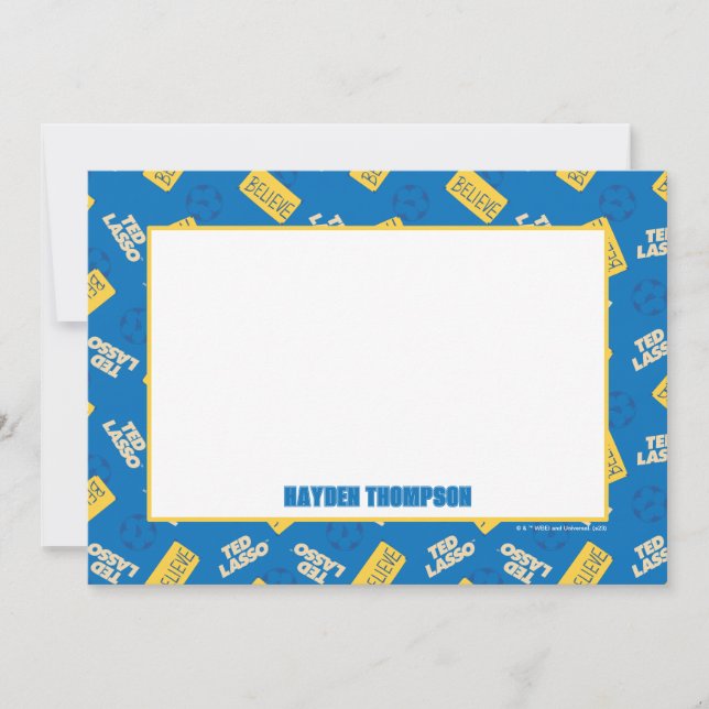 Ted Lasso | Believe Sign and Ball Toss Pattern Note Card (Front)