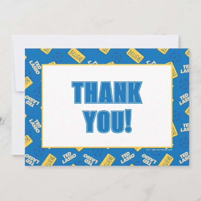 Ted Lasso | Believe Sign and Ball Toss Pattern Note Card (Front)