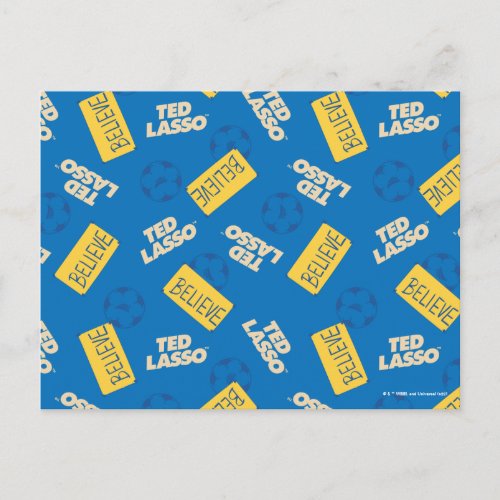 Ted Lasso  Believe Sign and Ball Toss Pattern Postcard
