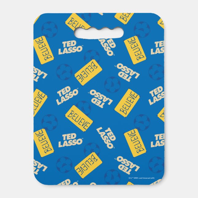 Ted Lasso | Believe Sign and Ball Toss Pattern Seat Cushion (Front Vertical)