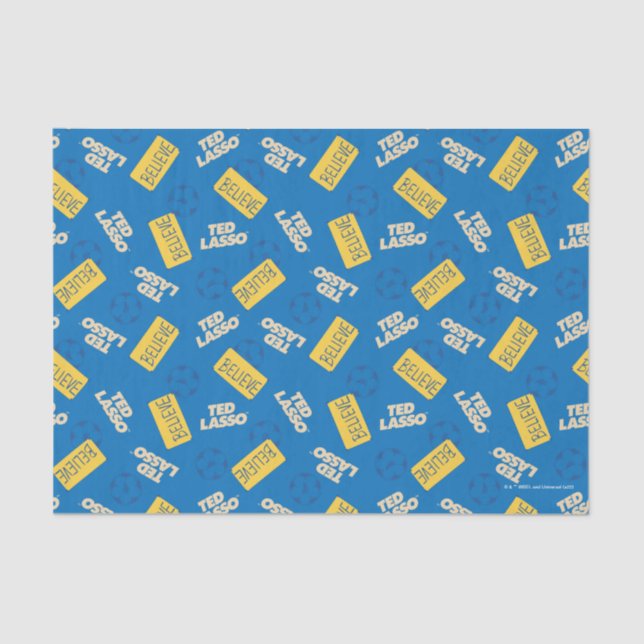 Ted Lasso | Believe Sign and Ball Toss Pattern Tissue Paper (Front)